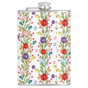 Aquarell-Blumen Farbige Muster-67488 Flachmann