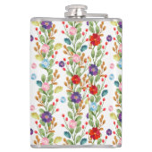 Aquarell-Blumen Farbige Muster-67488 Flachmann (Rückseite)