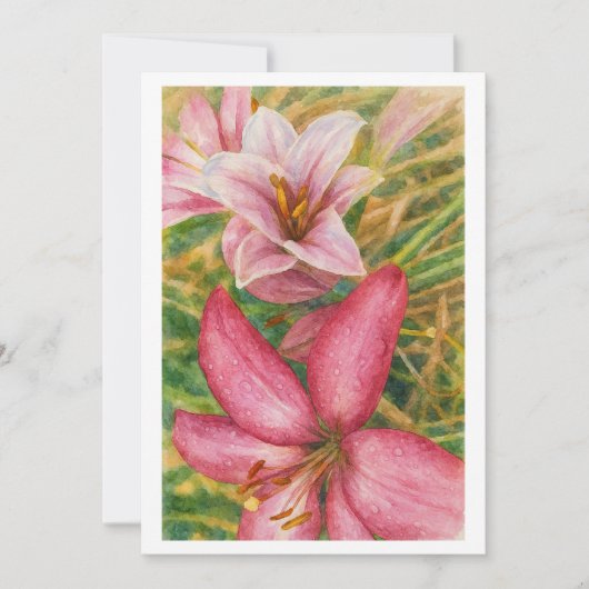 Aquarell Blumen Feiertagskarte (Vorderseite)