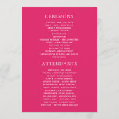 Aquarell-Blumen-Fiesta-Hochzeit Programm (Rückseite)