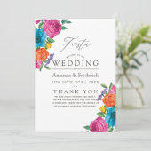 Aquarell-Blumen-Fiesta-Hochzeit Programm (Stehend Vorderseite)
