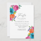 Aquarell-Blumen-Fiesta-Probeessen Einladung (Vorderseite)