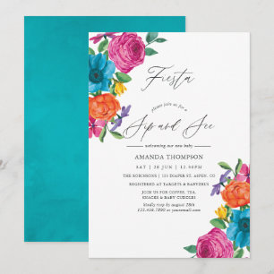 Aquarell-Blumen-Fiesta-Sip-and-See Einladung