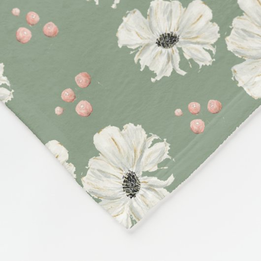Aquarell-Blumen Fleecedecke (Ecke)