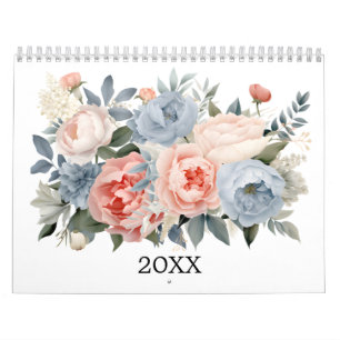 Aquarell Blumen Floral Botanisch Kalender