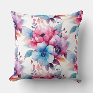 Aquarell-Blumen Florales Design Kissen
