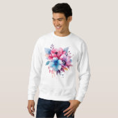 Aquarell-Blumen Florales Design Sweatshirt (Vorne ganz)
