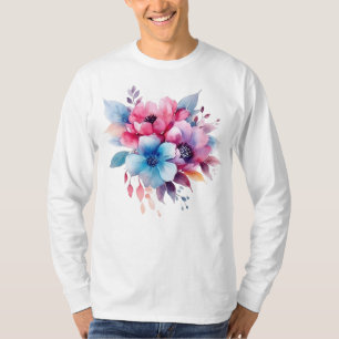 Aquarell-Blumen Florales Design T-Shirt