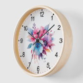Aquarell-Blumen Florales Design Uhr (Winkel)