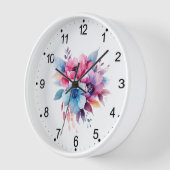 Aquarell-Blumen Florales Design Uhr (Winkel)
