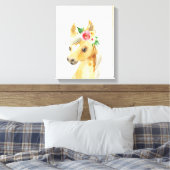 Aquarell-Blumen-Fohlen-Pferd Leinwanddruck (Insitu (Schlafzimmer))
