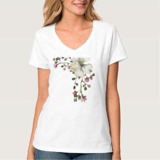 Aquarell-Blumen-Frauen-T-Shirt T-Shirt