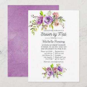 Aquarell-Blumen-Frühling-Baby-Party per Post Einladung