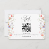 Aquarell-Blumen-Frühlingsgarten-Hochzeit QR-Code RSVP Karte (Vorderseite)