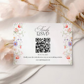 Aquarell-Blumen-Frühlingsgarten-Hochzeit QR-Code RSVP Karte