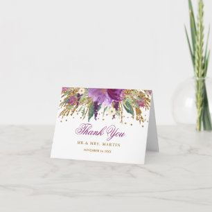 Aquarell-Blumen-Funkelnder Amethyst-Dankeschön Dankeskarte