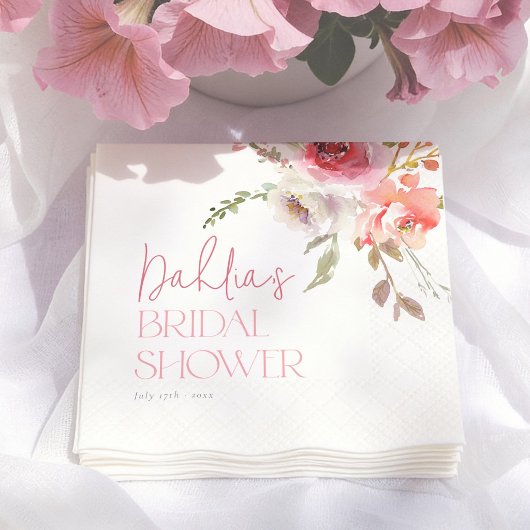 Aquarell-Blumen-Garten-Brautparty Serviette