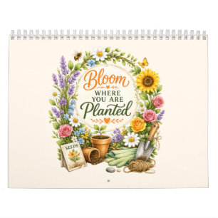 Aquarell-Blumen-Garten-Inspirationsdesign Kalender