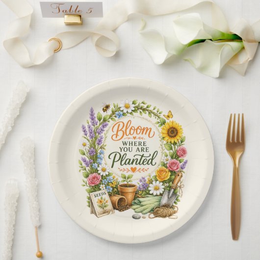Aquarell-Blumen-Garten-Inspirationsdesign Pappteller (Hochzeit)