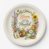 Aquarell-Blumen-Garten-Inspirationsdesign Pappteller (Vorderseite)