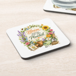 Aquarell-Blumen-Gartenbau-Inspirationsdesign Getränkeuntersetzer