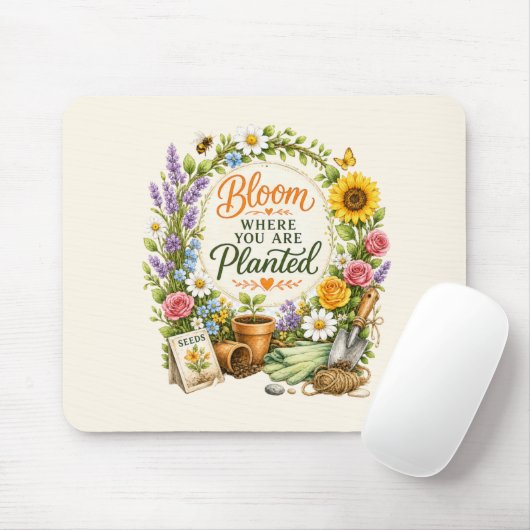 Aquarell-Blumen-Gartenbau-Inspirationsdesign Mousepad (Mit Mouse)