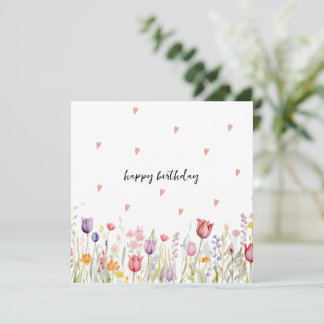 Aquarell-Blumen-Geburtstagskarte Feiertagskarte