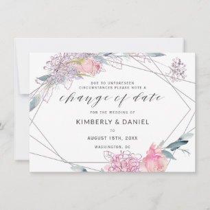 Aquarell Blumen Geometrische Änderung des Hochzeit Save The Date