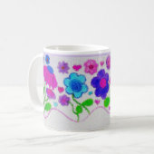 Aquarell-Blumen-Geschenktasse Kaffeetasse (Vorderseite Links)