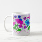 Aquarell-Blumen-Geschenktasse Kaffeetasse (Links)