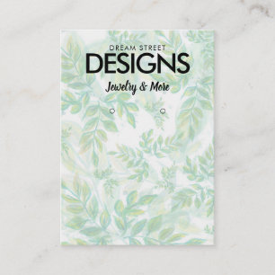 Aquarell-Blumen-Grün-Earring-Display-Karte Visitenkarte