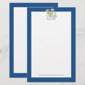 Aquarell-Blumen-Handbemaltes Briefpapier (Vorne/Hinten)