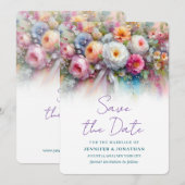 Aquarell-Blumen-Handschrift-Save-The-Date Save The Date (Vorne/Hinten)