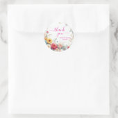 Aquarell-Blumen Handschrift-Skript Danke Runder Aufkleber (Tasche)