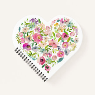 Aquarell-Blumen-Herz-Liebe-Rosa-Special-Spaß Notizblock