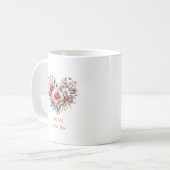 Aquarell-Blumen-Herz-Muttertags-Kaffeetasse Kaffeetasse (Vorderseite Links)