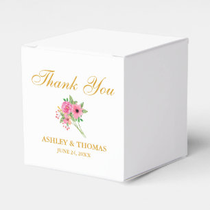 Aquarell-Blumen Hochzeit Danke Weiß Geschenkschachtel