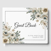 Aquarell-Blumen-Hochzeit Gästebuch (Vorderseite)