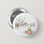 Aquarell-Blumen-Hochzeit-Mutter der Braut Button (Vorne & Hinten)