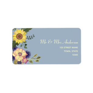 Aquarell-Blumen-Hochzeit-Rücksendeadresse Adressaufkleber