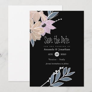 Aquarell-Blumen-Hochzeit Save The Date