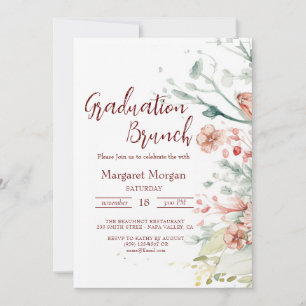Aquarell-Blumen-Hochzeits-Brunch-Einladung Einladung