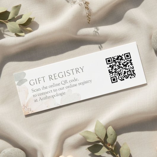 Aquarell-Blumen-Hochzeits-Geschenkliste QR-Beilage