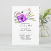 Aquarell-Blumen-Hochzeits- oder Babyparty per Post Einladung (Stehend Vorderseite)