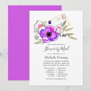 Aquarell-Blumen-Hochzeits- oder Babyparty per Post Einladung