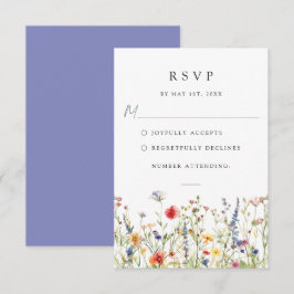 Aquarell-Blumen-Hochzeits-RSVP-Karte RSVP Karte