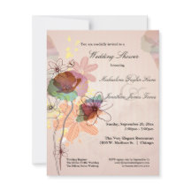 Aquarell-Blumen-Hochzeitsduscheinladung
