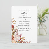 Aquarell-Blumen-Hochzeitseinladung Einladung (Stehend Vorderseite)