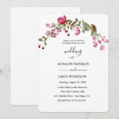 Aquarell-Blumen-Hochzeitseinladung Einladung (Vorne/Hinten)