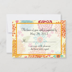 Aquarell-Blumen-Hochzeitseinladung RSVP Karte